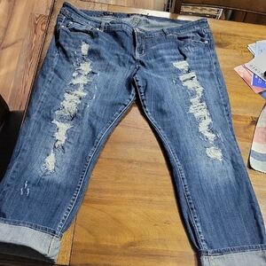 Distressed Blue Jeans